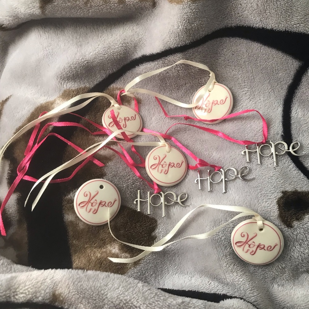 5 Ceramic $ 3 Metal Longaberger Basket Tie On Ribbons - Picture 2 of 4